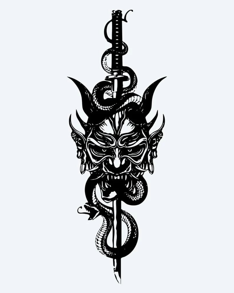 Masque Oni & Serpent Dague