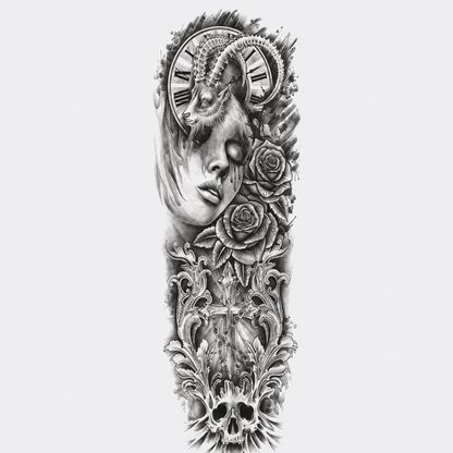 Bélier Horloge & Femme Roses