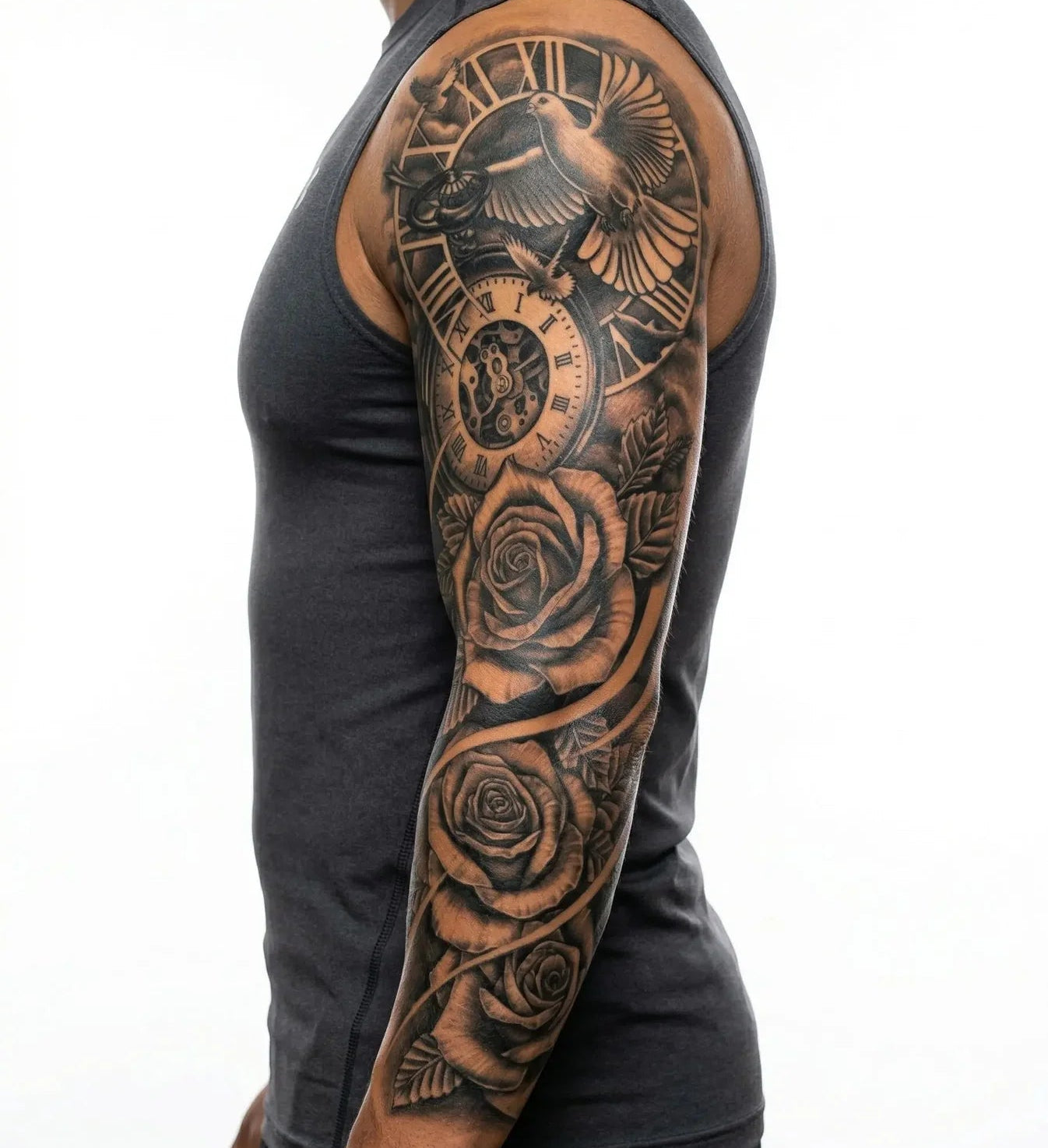 Horloge, Colombe & Roses