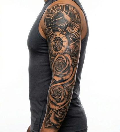 Horloge, Colombe & Roses