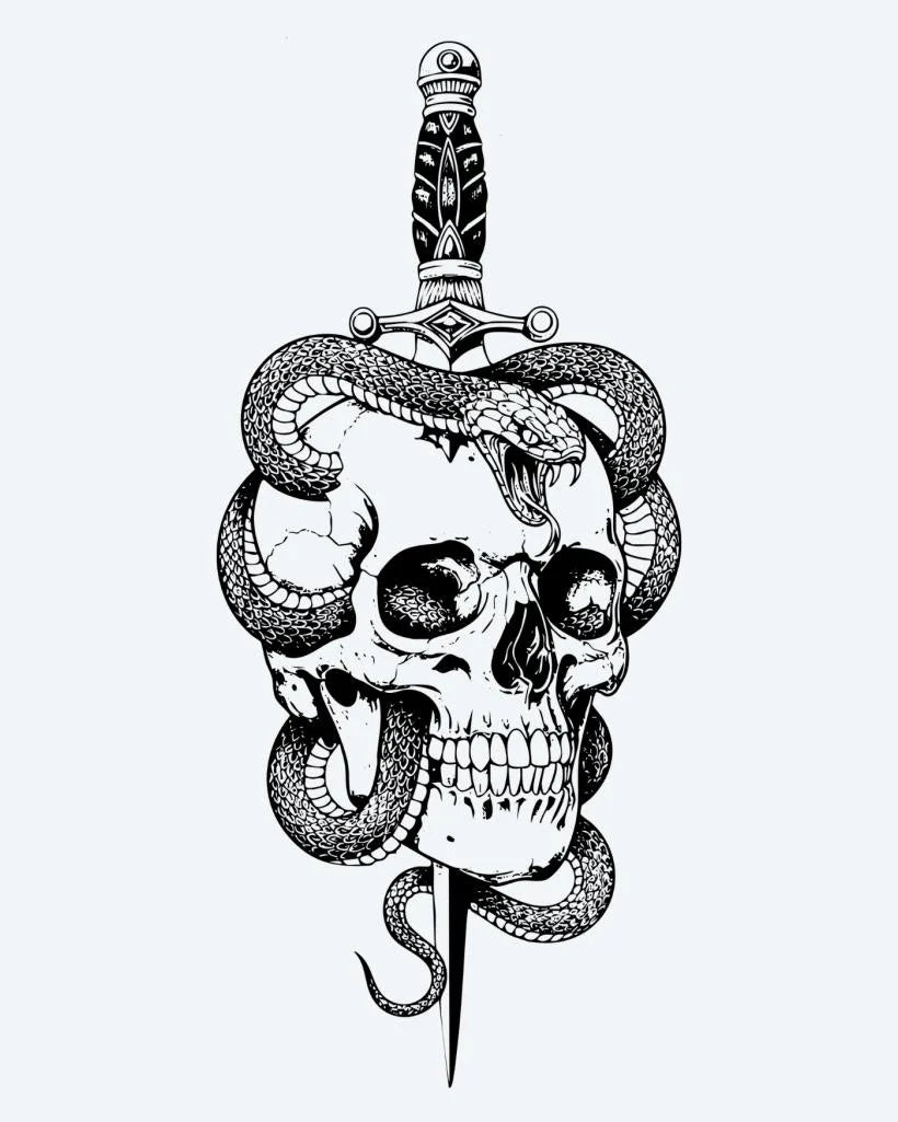Crâne, Serpent & Dague