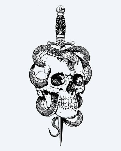 Crâne, Serpent & Dague