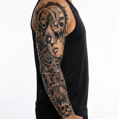 Bélier Horloge & Femme Roses